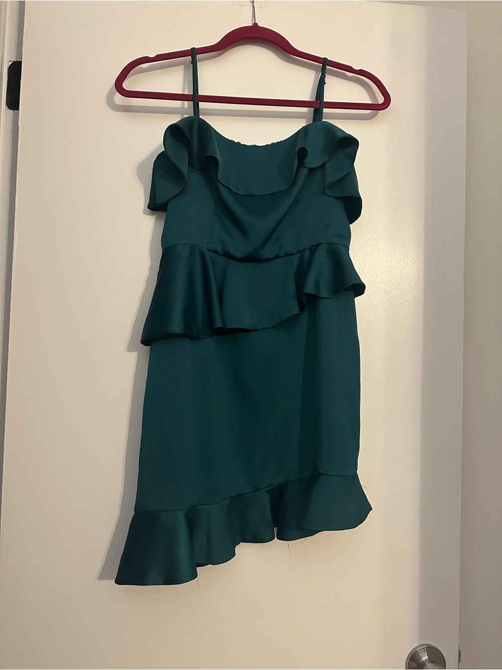 NBD Soozie Green Ruffle Mini Dress